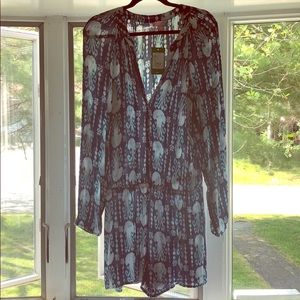 Lilly Pulitzer Elsa Indigo Get In Line Romper L